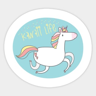 Kawaii life unicorn Sticker